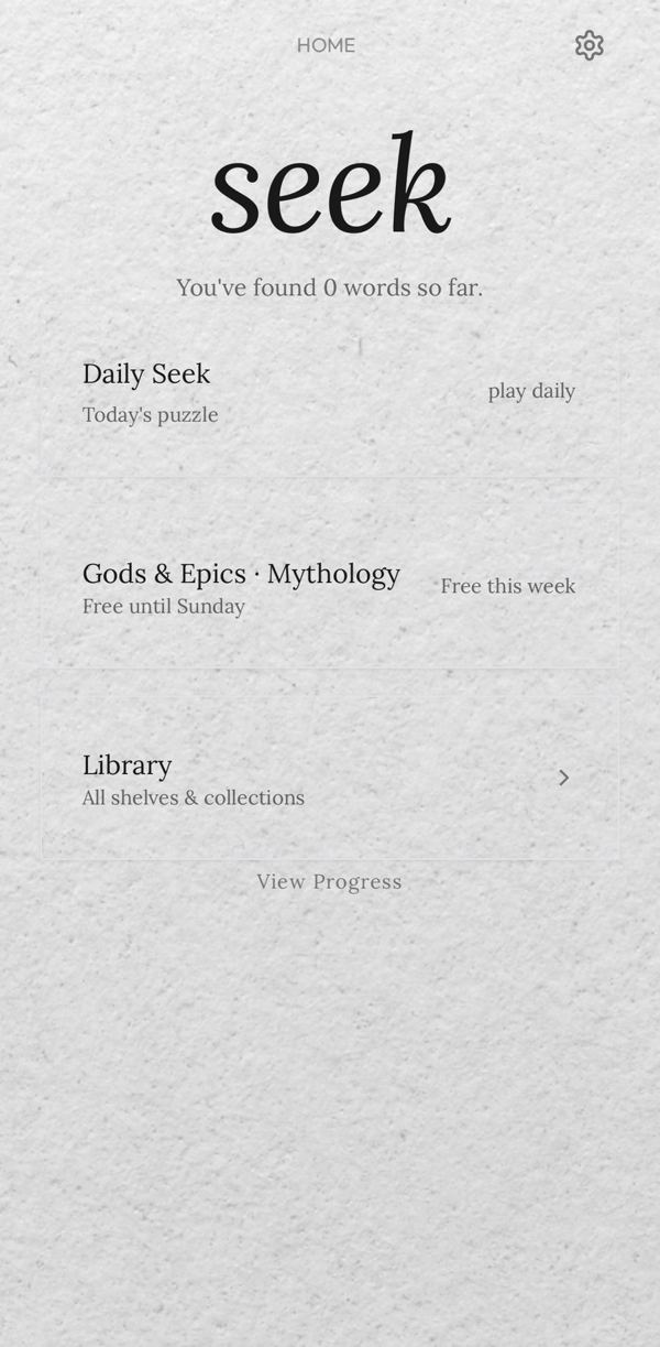 Seek home screen with Daily Seek and the Library